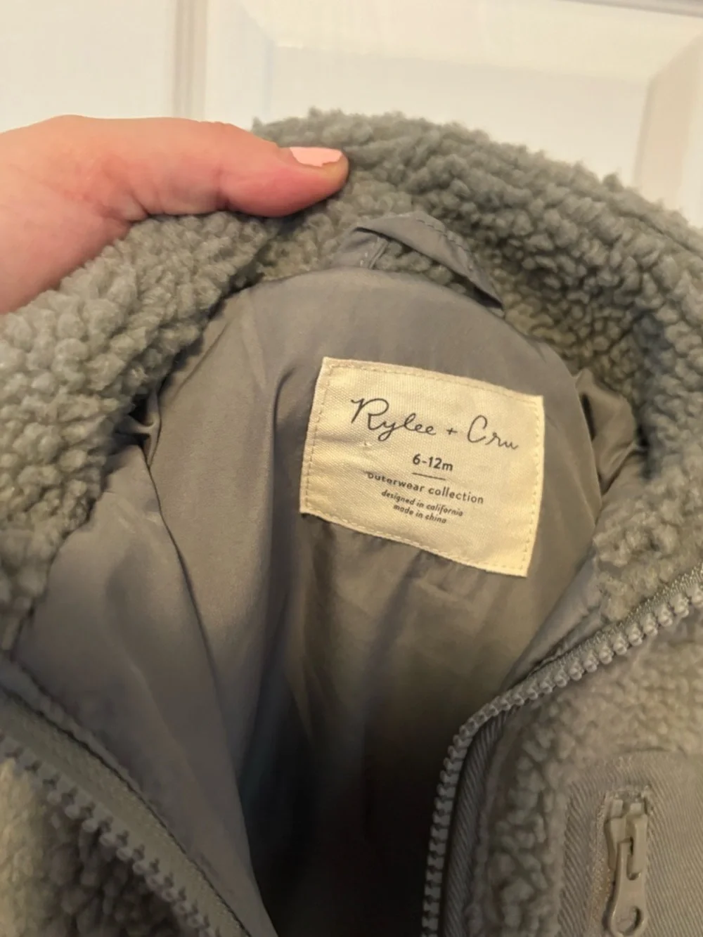 Rylee + Cru Felix Fleece Jacket Boys Size 6-12 Months Cozy Zip Up